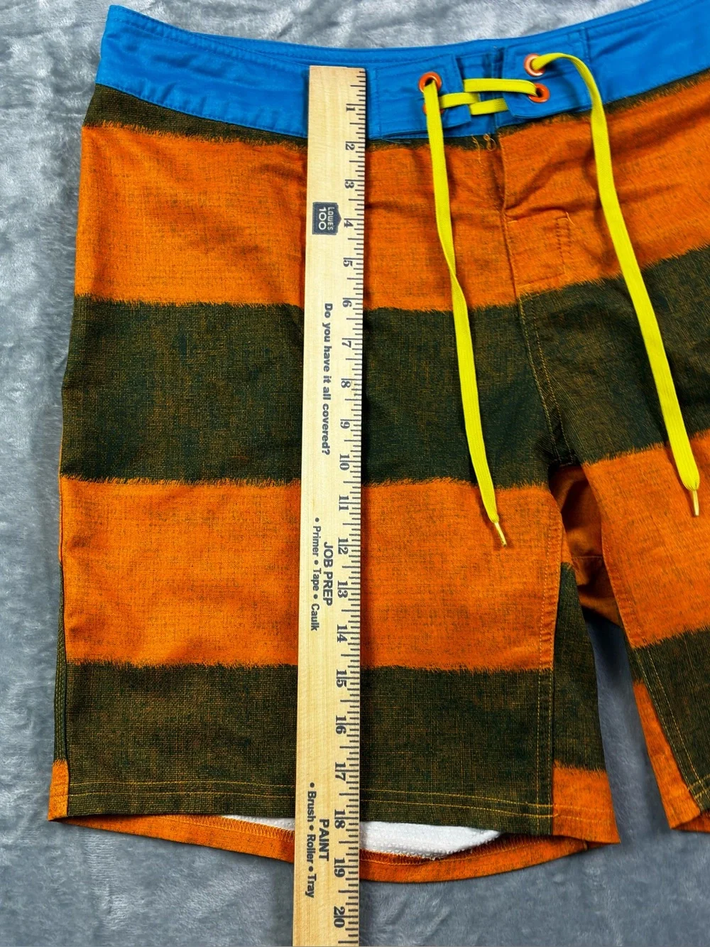 North Face Olas Board Shorts Size 36 Striped 9” Inseam Stretch Zip Pocket CMB9